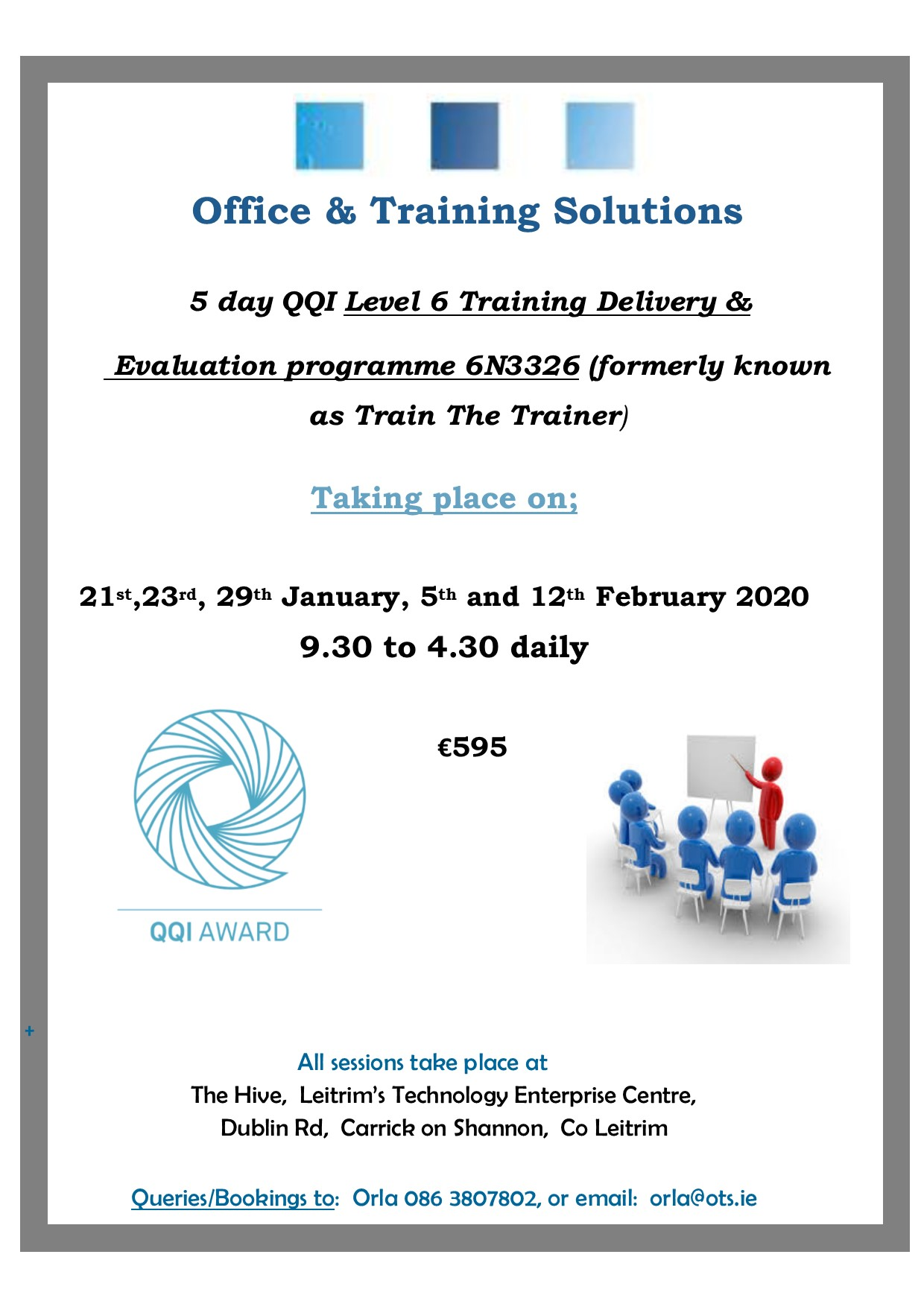 QQI Level 6 Training Delivery and Evaluation (formerly Train the